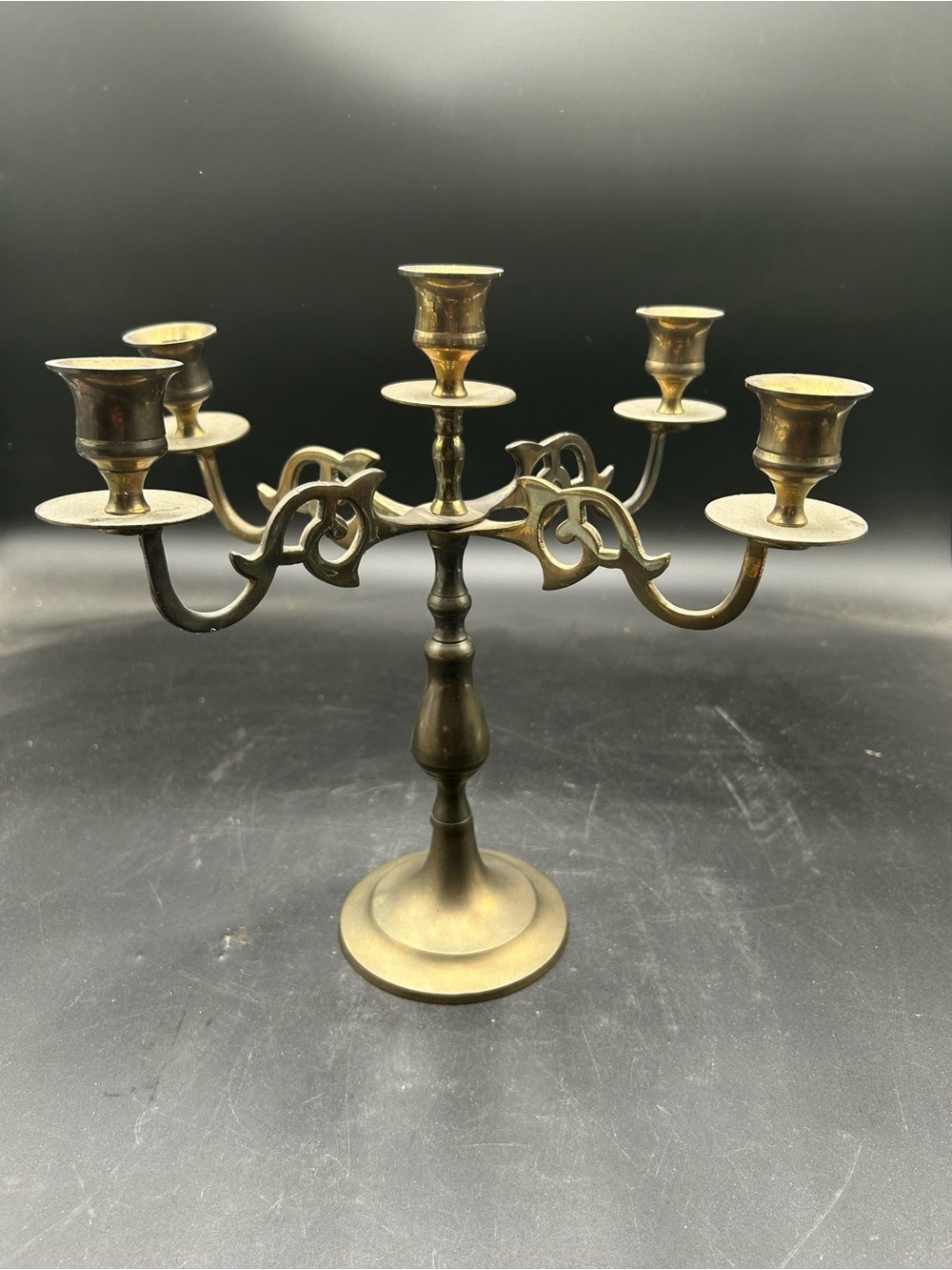 Brass Five-Arm Candelabra - Vintage Style